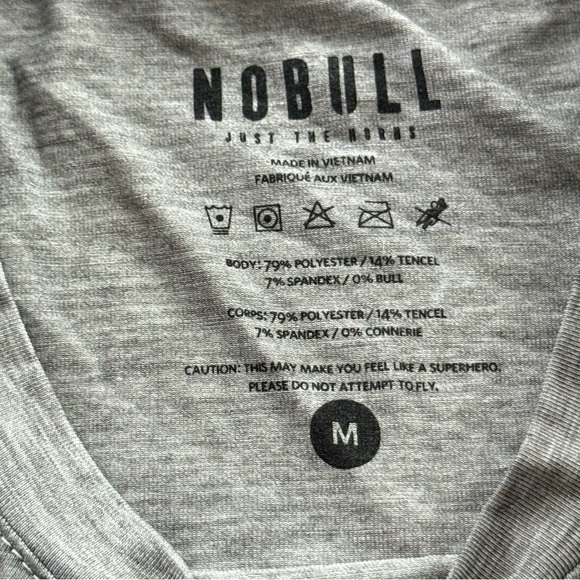 NOBULL Camo Muscle Tee Size Medium Grey Crop New With Tags - Picture 3 of 4